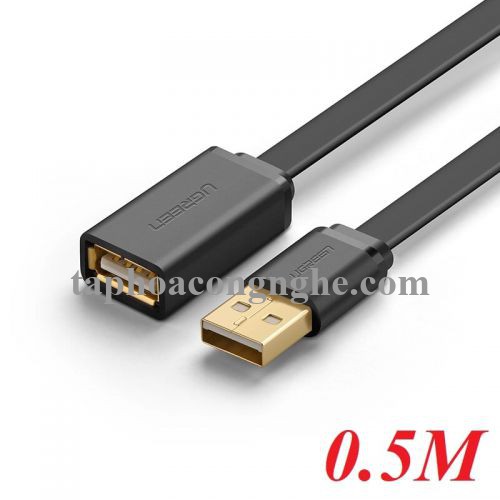 Ugreen 10886 0.5M màu Đen Cáp tín hiệu nối dài USB 2.0 lõi thuần đồng dáng dẹt US103 30010886